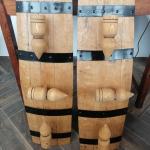 Полилеи от автентични реставирани бъчви с 4 ръчно изработени дървени чашки-конус!