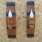 Аплици – стенни лампи от автентични бъчви с ръчно изработени дървени чашки!