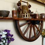 Рафт-лампи от автентични колела от каруца с 3 ръчно изработени дървени чашки!