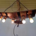 Полилеи от автентични реставрирани дъбови бъчви с 5 ръчно изработени дървени чашки!